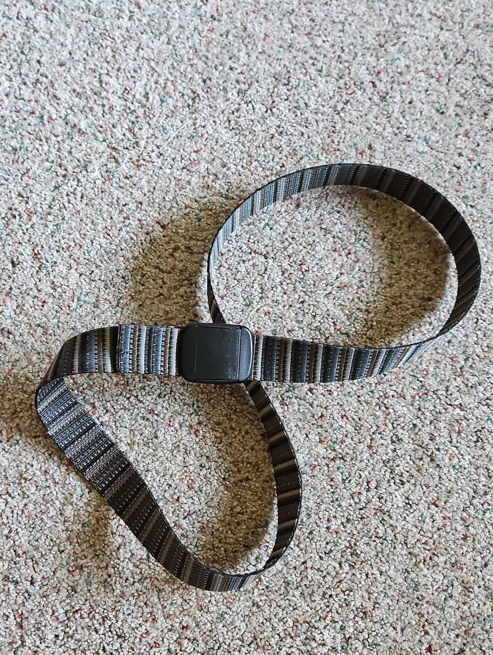 Bison Designs Black and Gray Adjustable Nylon Belt Plastic Buckle Made In USA M
